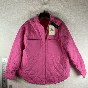 Alpine Design Jacket Women's Large Pink Cotton Quilted Barbie‎ Pockets S7223